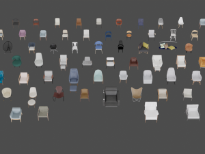 Assets Chairs Model 3D Blend FBX OBJ 3D Model
