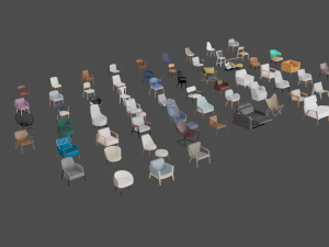 Assets Chairs Model 3D Blend FBX OBJ 3D Model