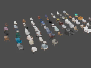 Assets Chairs Model 3D Blend FBX OBJ 3D Model