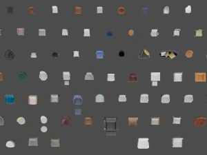Assets Chairs Model 3D Blend FBX OBJ 3D Model