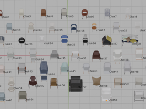 Assets Chairs Model 3D Blend FBX OBJ 3D Model