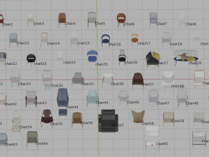 Assets Chairs Model 3D Blend FBX OBJ 3D Model