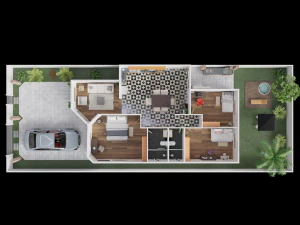 3D 계획 플로어 하우스 3D 모델