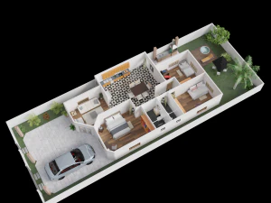 3D Plan Floor House 3D Model