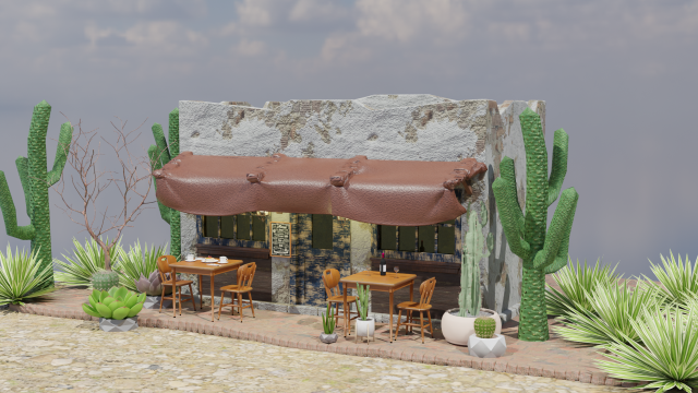 Mexican Coffee Shop 3D Modelo 3D .c4d .max .obj .3ds .fbx .stl .blend