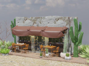Мексиканская кофейня 3D 3D Модель