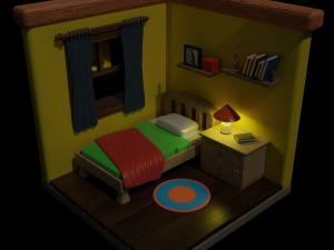 Isometric Kitchen Low Poly Blend FBX OBJ 3D Model