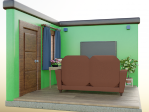 Isometric Room Low poly Blend FBX OBJ 3D Model