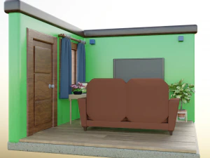 Isometric Room Low poly Blend FBX OBJ 3D Model