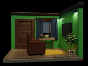 Isometric Room Low poly Blend FBX OBJ 3D Model