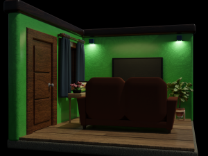 Isometric Room Low poly Blend FBX OBJ 3D Model