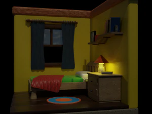 Isometric Room Low poly Blend FBX OBJ 3D Model