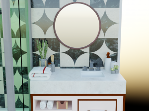 Isometric Bathroom Low poly Blend FBX OBJ 3D Model