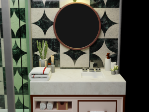 Isometric Bathroom Low poly Blend FBX OBJ 3D Model
