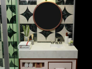 Isometric Bathroom Low poly Blend FBX OBJ 3D Model