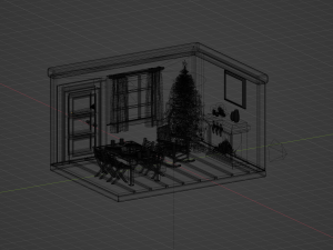 Isometric Christmas Room OBJ FBX Modèle 3D
