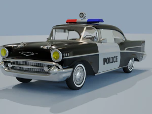 Chevrolet Belair Police OBJ FBX 3D Model