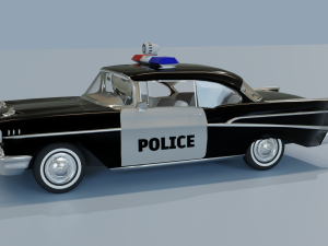 Chevrolet Belair Police OBJ FBX 3D Модель