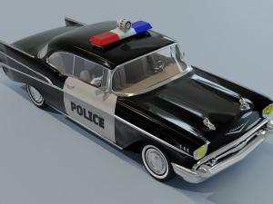 Chevrolet Belair Police OBJ FBX 3D Модель