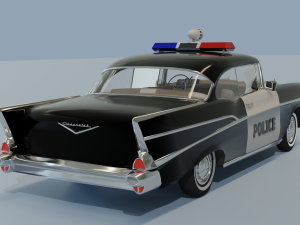 Chevrolet Belair Police OBJ FBX 3D Модель