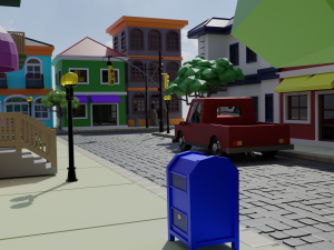 Old Street Low Poly OBJ FBX 3D मॉडल
