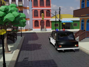 Old Street Low Poly OBJ FBX 3D मॉडल