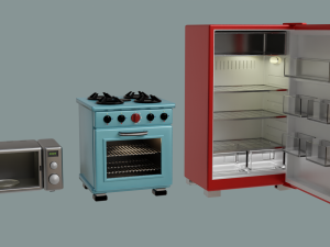 Kitchen Appliances OBJ FBX 3D Модель