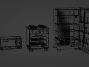 Kitchen Appliances OBJ FBX 3D Model