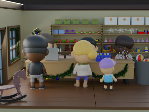 Chistmas Toy Store Low Poly 3D Model