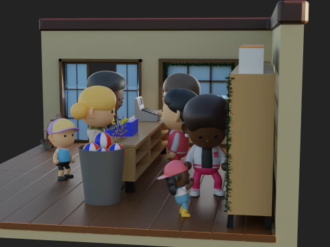 Chistmas Toy Store Low Poly 3D Model