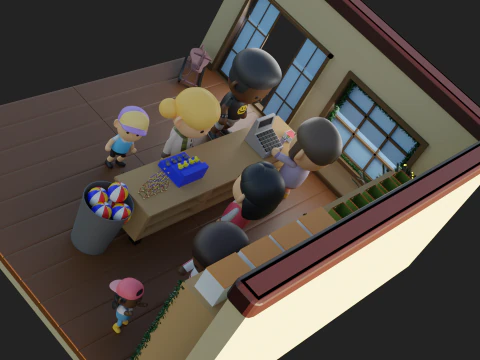 Chistmas Toy Store Low Poly 3D Model