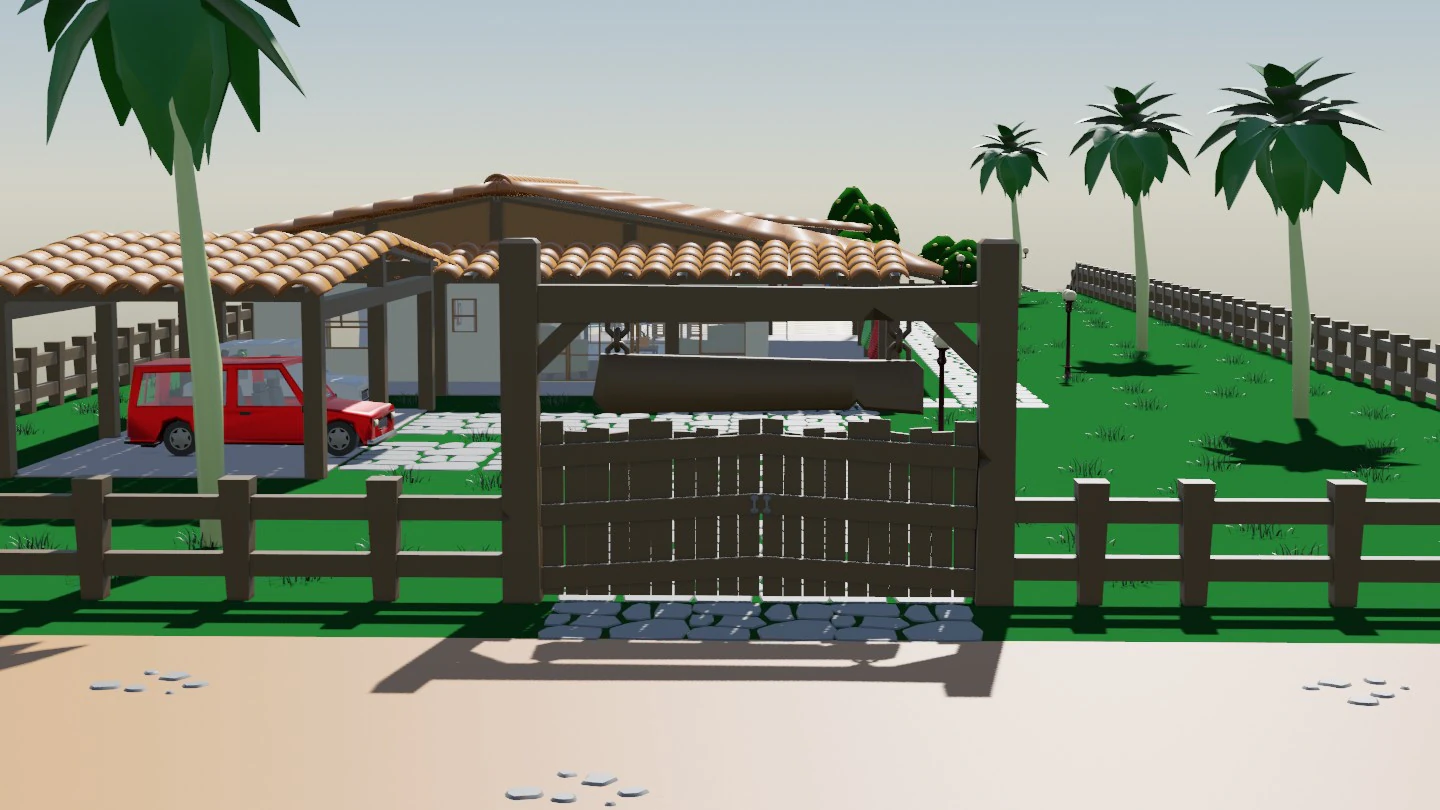 Country House Low Poly 3D Model .c4d .max .obj .3ds .fbx .stl .blend
