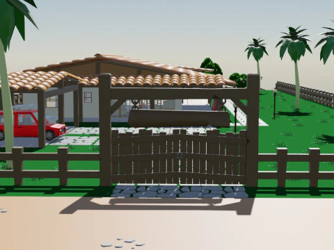 Country House Low Poly 3D Model