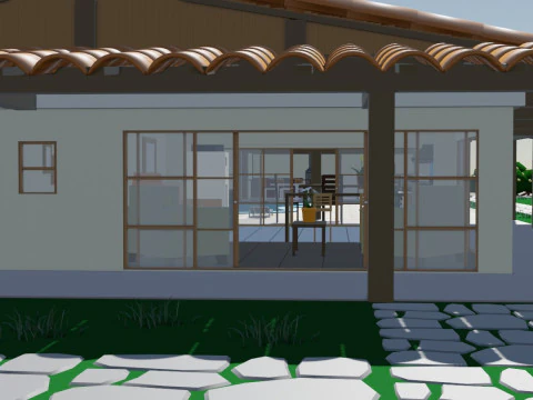 Country House Low Poly 3D Model