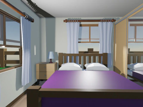 Country House Low Poly 3D Model