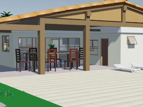 Country House Low Poly 3D Model