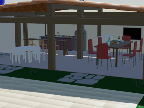 Country House Low Poly 3D Model