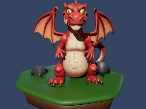 Red Dragon 3D Printable Model 4artes3d Modello di stampa 3D
