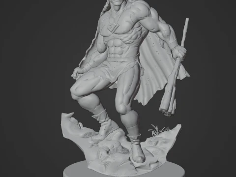 Myghtor Fantasy Warrior 3D Printable Figure in Parts 4artes3d 3D Print Model