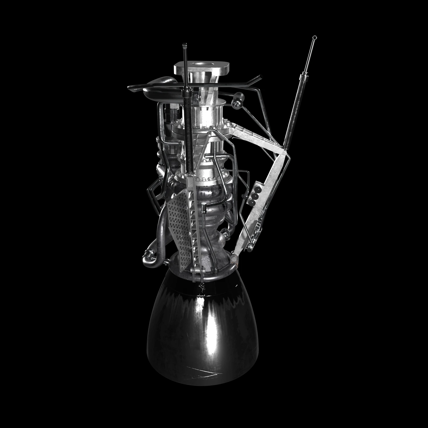 spacex raptor engine 3D Model .c4d .max .obj .3ds .fbx .stl .blend 
