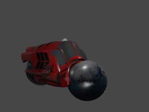 Sepeda motor retrofuturistik 3d Model 3D