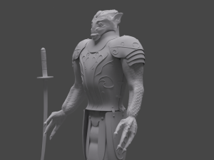 high poly serpent warrior 3D-Modell