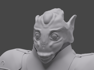 high poly serpent warrior 3D Model