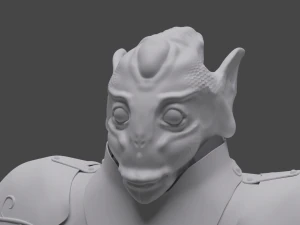 하이 폴리 뱀 전사 3D 모델