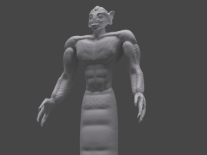 high poly serpent warrior 3D Model