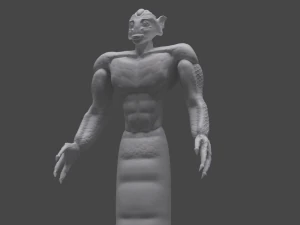 하이 폴리 뱀 전사 3D 모델