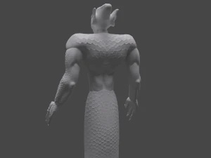 하이 폴리 뱀 전사 3D 모델