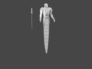 high poly serpent warrior 3D Model