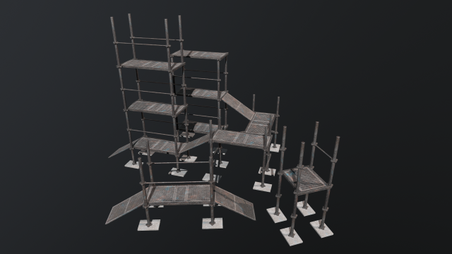 construction scaffolding 3D Model .c4d .max .obj .3ds .fbx .stl .blend 