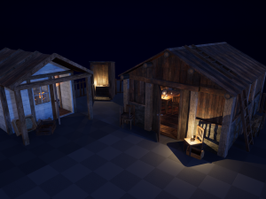modular huts asset 3D मॉडल